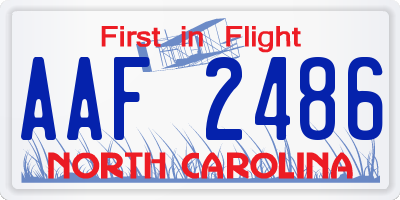 NC license plate AAF2486
