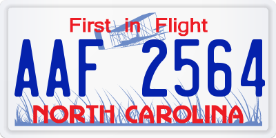 NC license plate AAF2564