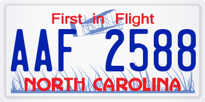 NC license plate AAF2588
