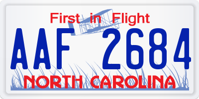 NC license plate AAF2684