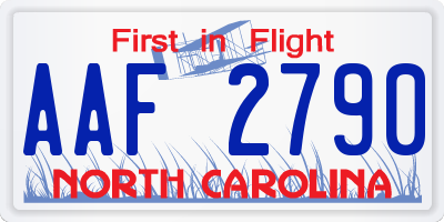 NC license plate AAF2790