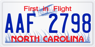 NC license plate AAF2798