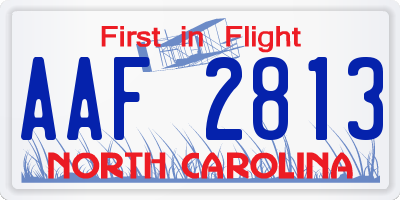 NC license plate AAF2813