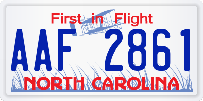 NC license plate AAF2861
