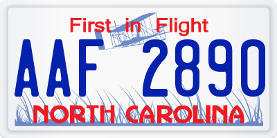 NC license plate AAF2890