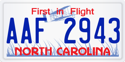 NC license plate AAF2943