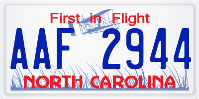 NC license plate AAF2944
