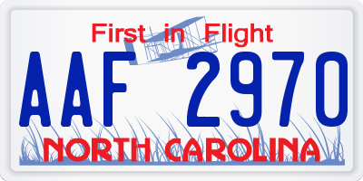 NC license plate AAF2970