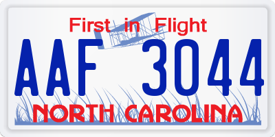 NC license plate AAF3044