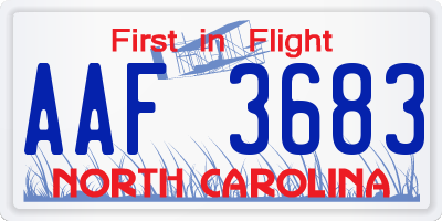 NC license plate AAF3683
