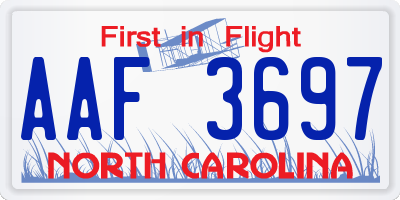 NC license plate AAF3697