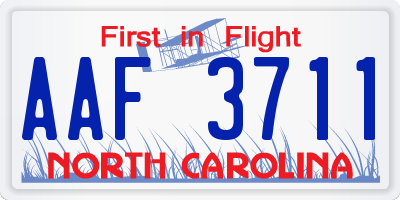 NC license plate AAF3711