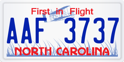 NC license plate AAF3737