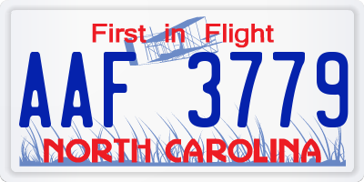 NC license plate AAF3779