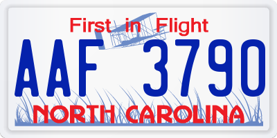 NC license plate AAF3790