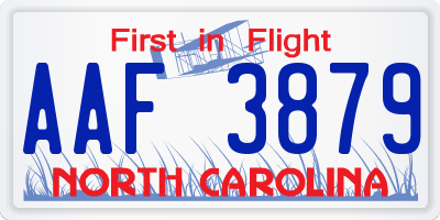 NC license plate AAF3879