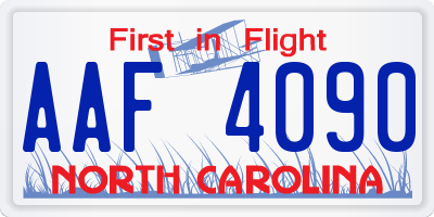 NC license plate AAF4090