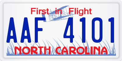 NC license plate AAF4101