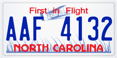 NC license plate AAF4132
