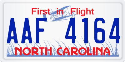 NC license plate AAF4164