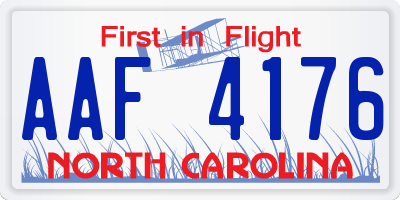 NC license plate AAF4176