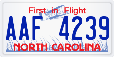 NC license plate AAF4239