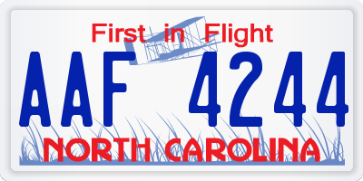 NC license plate AAF4244