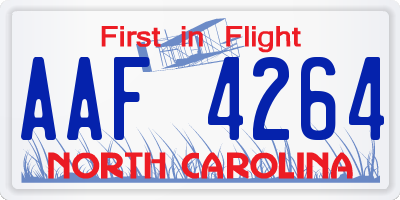 NC license plate AAF4264