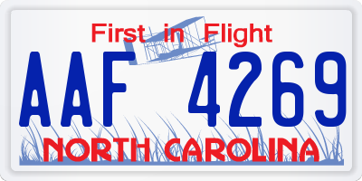 NC license plate AAF4269