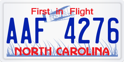 NC license plate AAF4276
