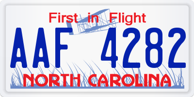 NC license plate AAF4282
