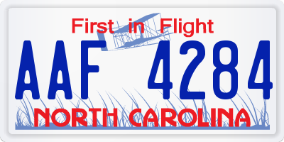 NC license plate AAF4284