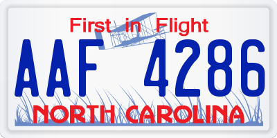 NC license plate AAF4286