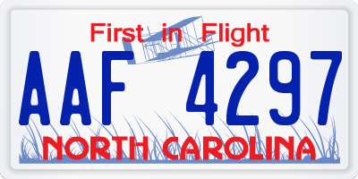 NC license plate AAF4297