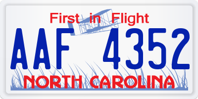 NC license plate AAF4352