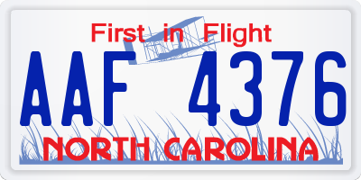 NC license plate AAF4376