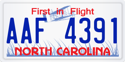 NC license plate AAF4391