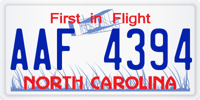 NC license plate AAF4394