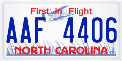 NC license plate AAF4406
