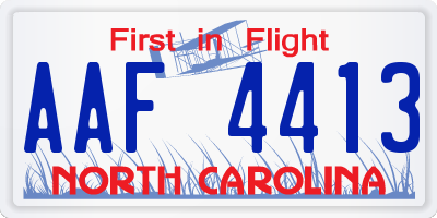 NC license plate AAF4413