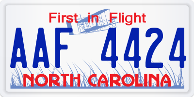 NC license plate AAF4424