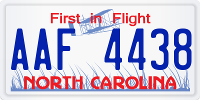 NC license plate AAF4438