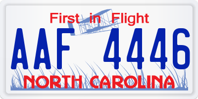 NC license plate AAF4446