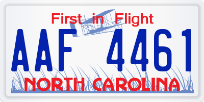 NC license plate AAF4461