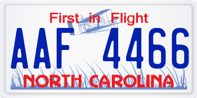 NC license plate AAF4466