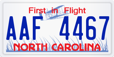 NC license plate AAF4467