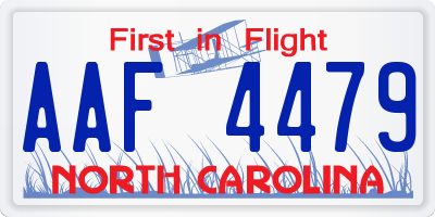 NC license plate AAF4479