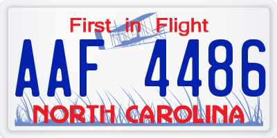 NC license plate AAF4486