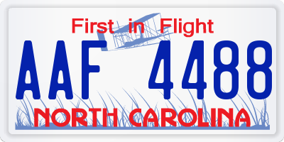 NC license plate AAF4488