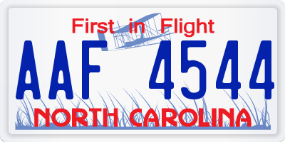 NC license plate AAF4544